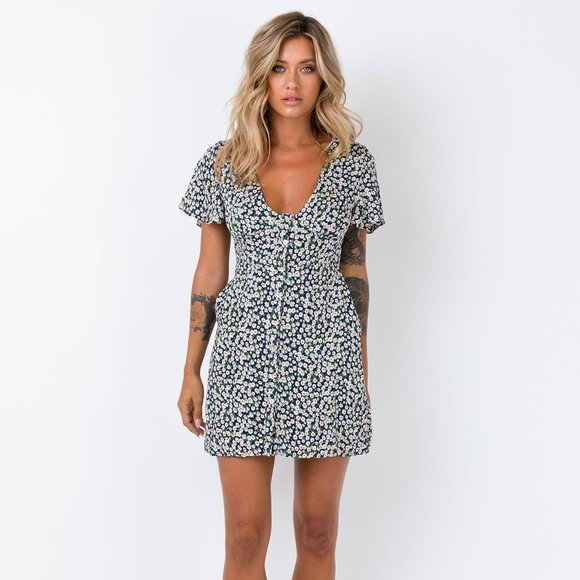 Princess Polly Dresses & Skirts - "Princess Polly" Navy Floral Mini Dress